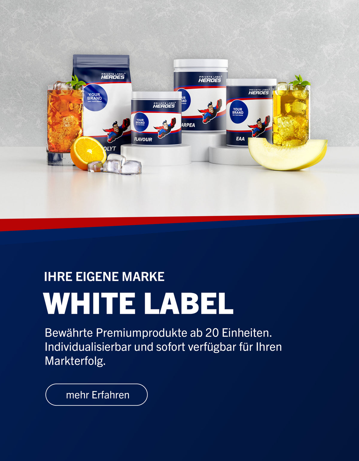 White Label Produkte bei Private Label Heroes - Sportnahrung und Supplements Made in Germany
